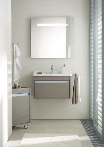 Duravit Waschtisch Starck 3 850 mm mit Überlauf, Hahnlochbank und WonderGliss in Weiß