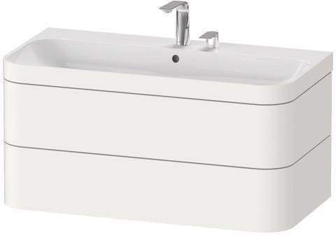 DURAVIT Waschtischset Happy D.2 Plus 2 Schubkästen 975x490 mm eiche hell taupe supermatt