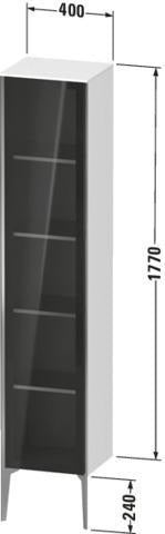 DURAVIT Hochschrank XViu Glastür 1770 mm Eiche Terra mit Tip-on & Soft-Close