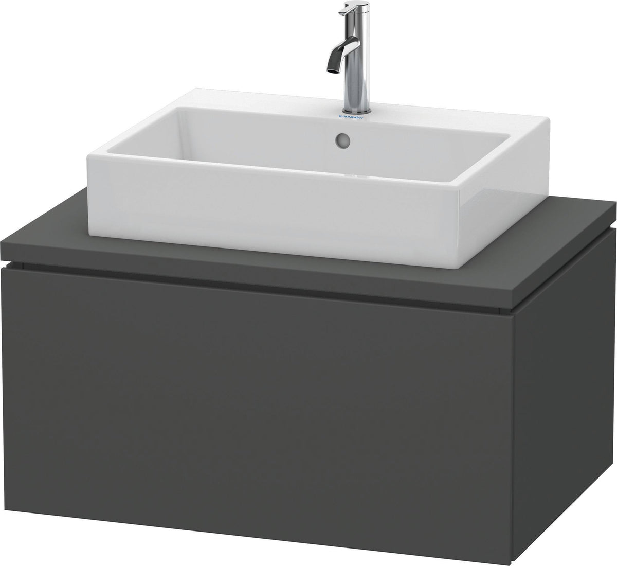 Duravit L-Cube Konsolenwaschtischunterbau 820 mm betongrau matt, 1 Auszug, wandhängend