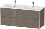 Duravit XViu Waschtischunterbau wandhängend 1280 mm, 4 Schubkästen, champagner matt/weiß matt