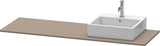 Duravit Konsole XSquare 1600 mm Flannel Grey Hochglanz, 1 Ausschnitt links – Designer-Waschtischplatte von Kurt Merki jr.