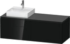 schwarz hochglanz / Mitteldichte Faserplatte (MDF) / 2 Schubkästen, 2 Auszüge