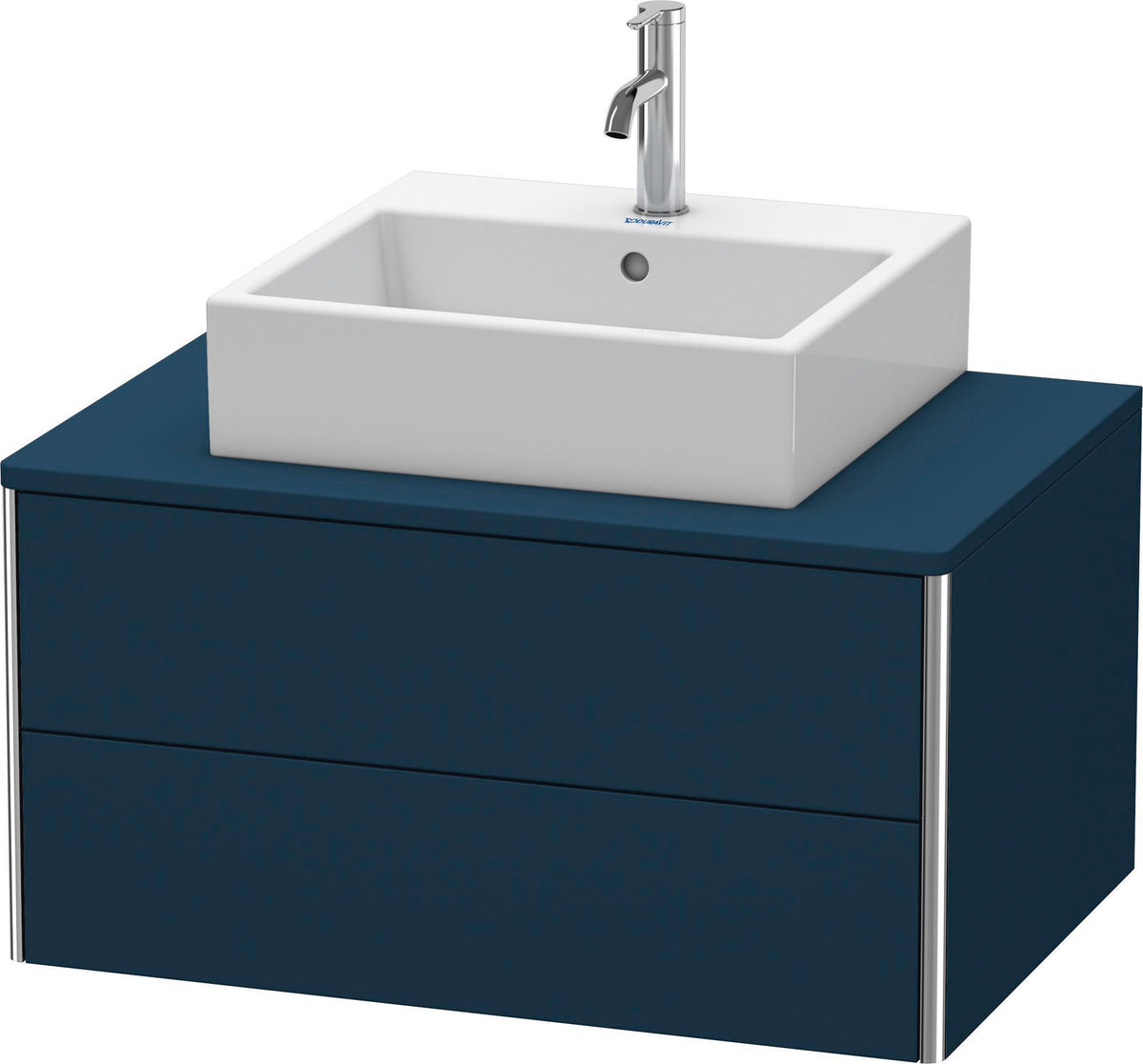 Duravit XSquare Waschtischunterbau 800 mm Nachtblau Seidenmatt mit 2 Schubkästen und Tip-On-Technik
