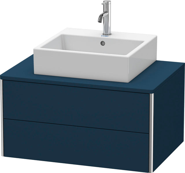 Duravit XSquare Waschtischunterbau 800 mm Nachtblau Seidenmatt mit 2 Schubkästen und Tip-On-Technik