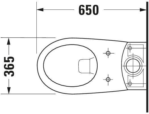 DURAVIT Wand-WC Design Classics Practica Cascade 650 mm für SPK Lago, weiß