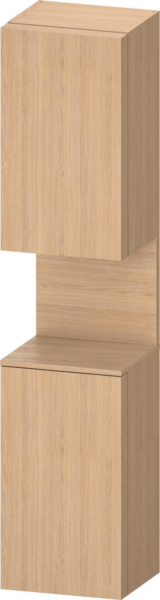 DURAVIT Qatego Hochschrank 400 mm Eiche Schwarz Matt – 2 Türen, Soft-Close, Tip-on