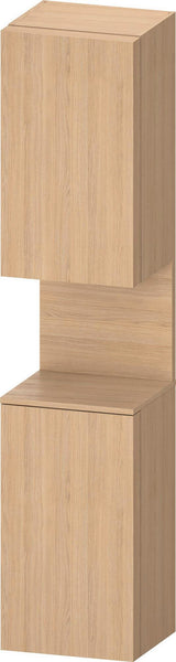 DURAVIT Qatego Hochschrank 400x360x1760mm, 2 Türen, Eiche Schwarz Matt – Wandhängend