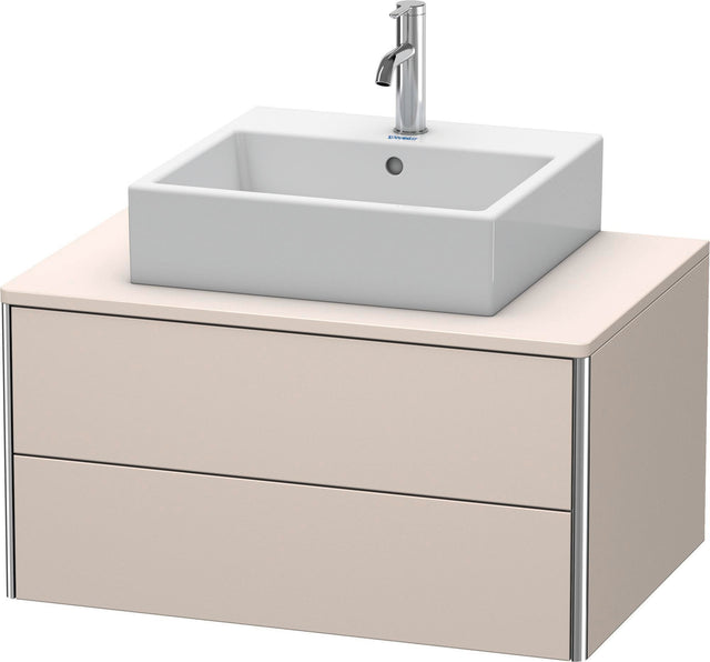 DURAVIT XSquare Konsolenwaschtischunterbau 800 mm Taupe Seidenmatt mit Tip-on Technik