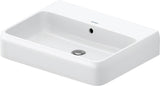 DURAVIT Qatego Waschtisch 600 mm mit Hahnlochbank und Überlauf in Weiß mit HygieneGlaze