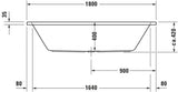 Duravit D-Code Whirlwanne 1800x800mm Einbau, Acryl, 2 Rückenschrägen, Jet Project, Weiß