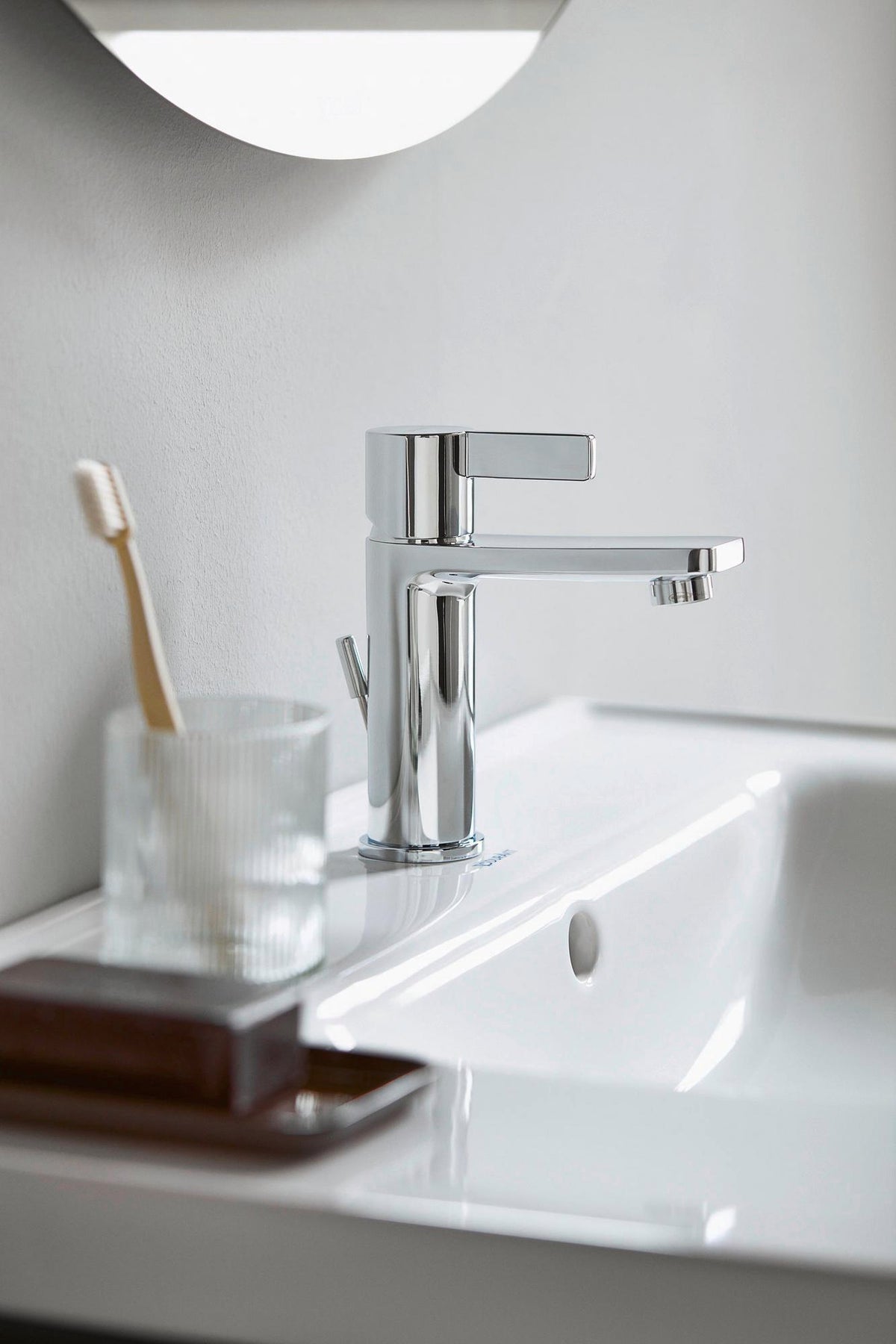 DURAVIT D-Neo Einhebel-Waschtischmischer mit Zugstange, Chrom – 109 mm Ausladung