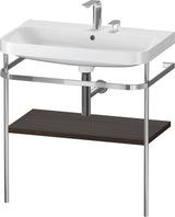 DURAVIT Happy D.2 c-shaped Waschtisch-Set 775 mm mit Metallkonsole, taupe seidenmatt