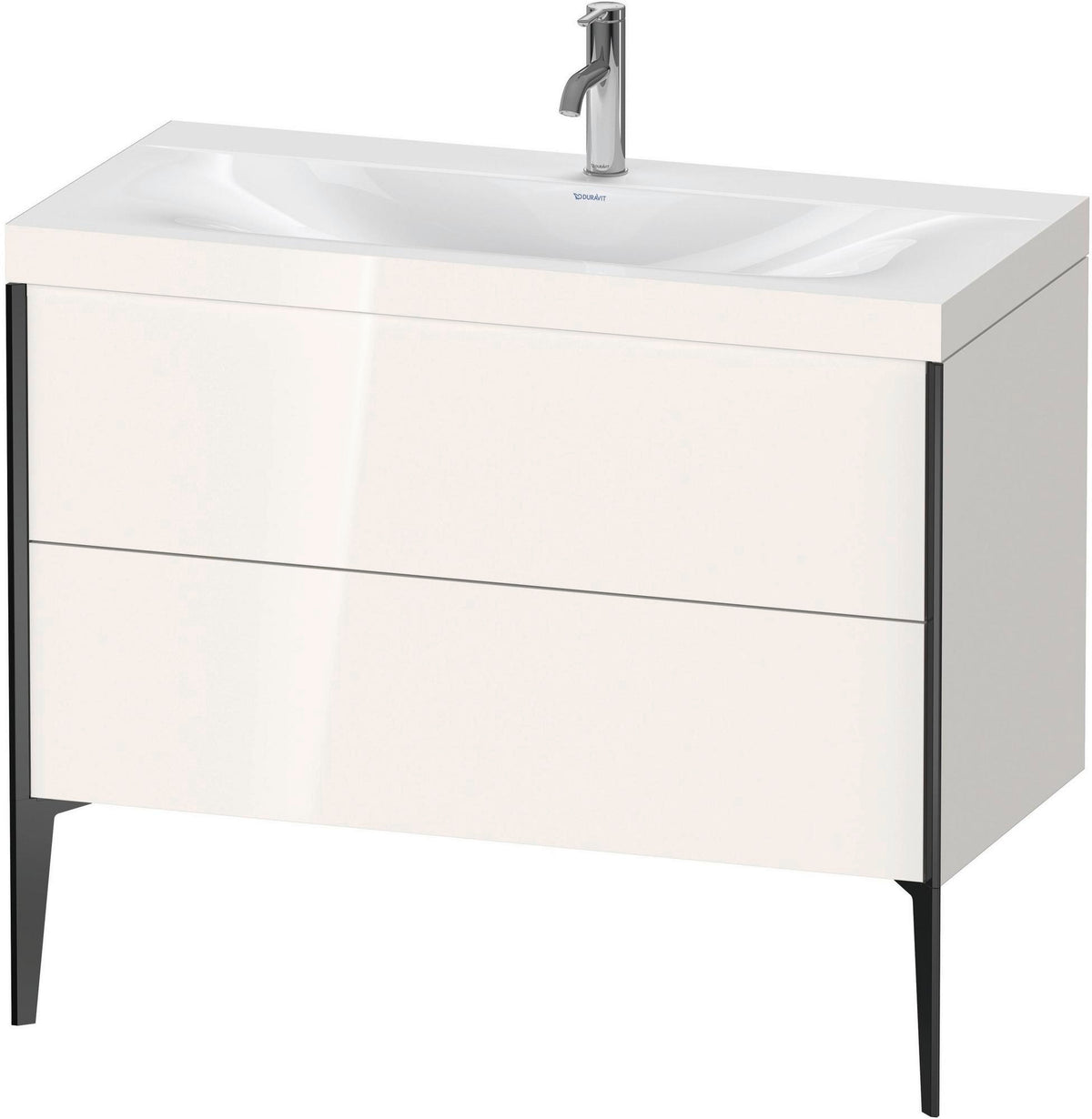 DURAVIT XViu Waschtischunterbauset 1000 mm, 2 Auszüge, weiß matt / schwarz matt