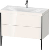 DURAVIT XViu Waschtischunterbauset 1000 mm, 2 Auszüge, weiß matt / schwarz matt