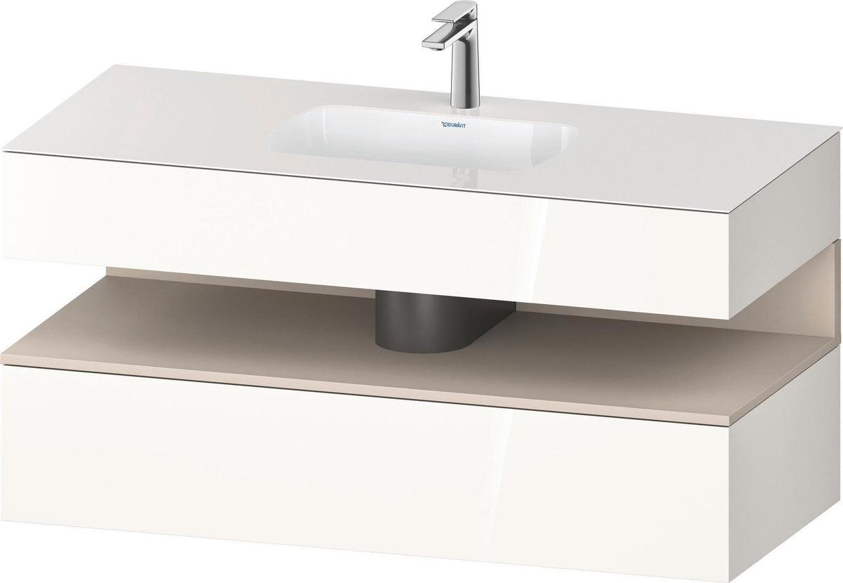DURAVIT Qatego Studio F. A. Porsche Einbauwaschtisch mit Konsolenwaschtischunterbau 1200 mm Weiß Matt
