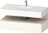 DURAVIT Qatego Studio F. A. Porsche Einbauwaschtisch mit Konsolenwaschtischunterbau 1200 mm Weiß Matt