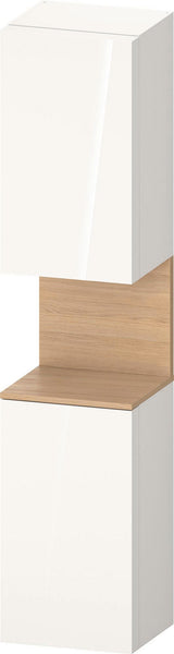 DURAVIT Qatego Hochschrank 400 mm, 2 Türen, weiß Hochglanz, Eiche Schw. Matt
