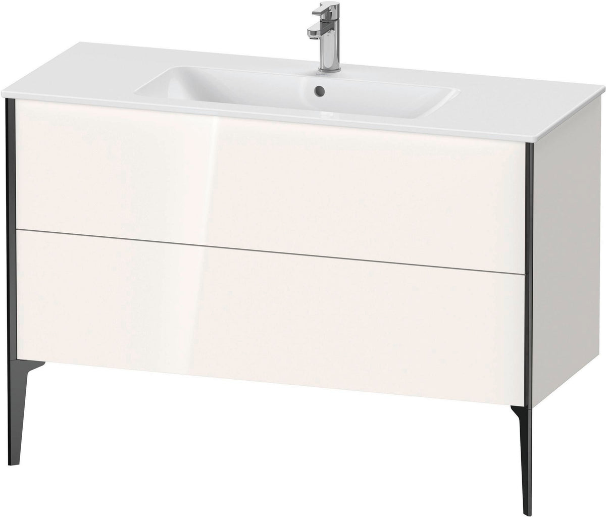 DURAVIT XViu Waschtischunterbau bodenstehend 1210 mm, 2 Auszüge, champagner matt/weiß matt
