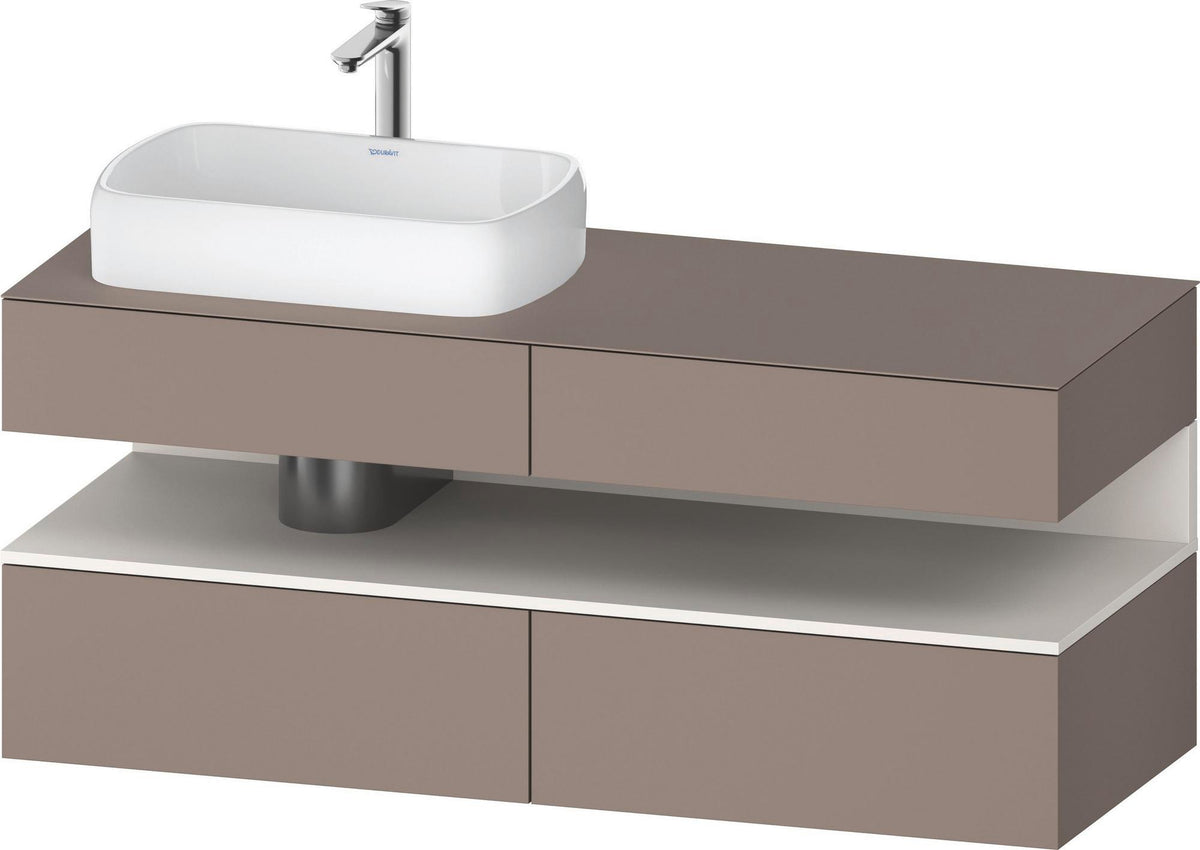DURAVIT Qatego Studio F. A. Porsche Konsolenwaschtischunterbau 1400 mm Weiß Matt mit LED-Nischenbeleuchtung