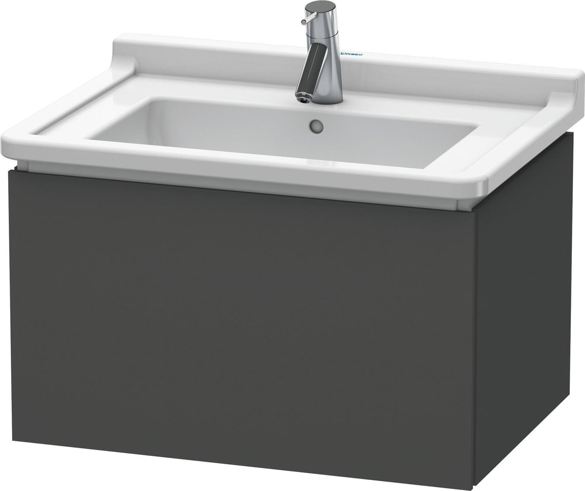 Duravit L-Cube Waschtischunterbau 670 mm taupe matt – Wandhängend mit Tip-On-Auszug