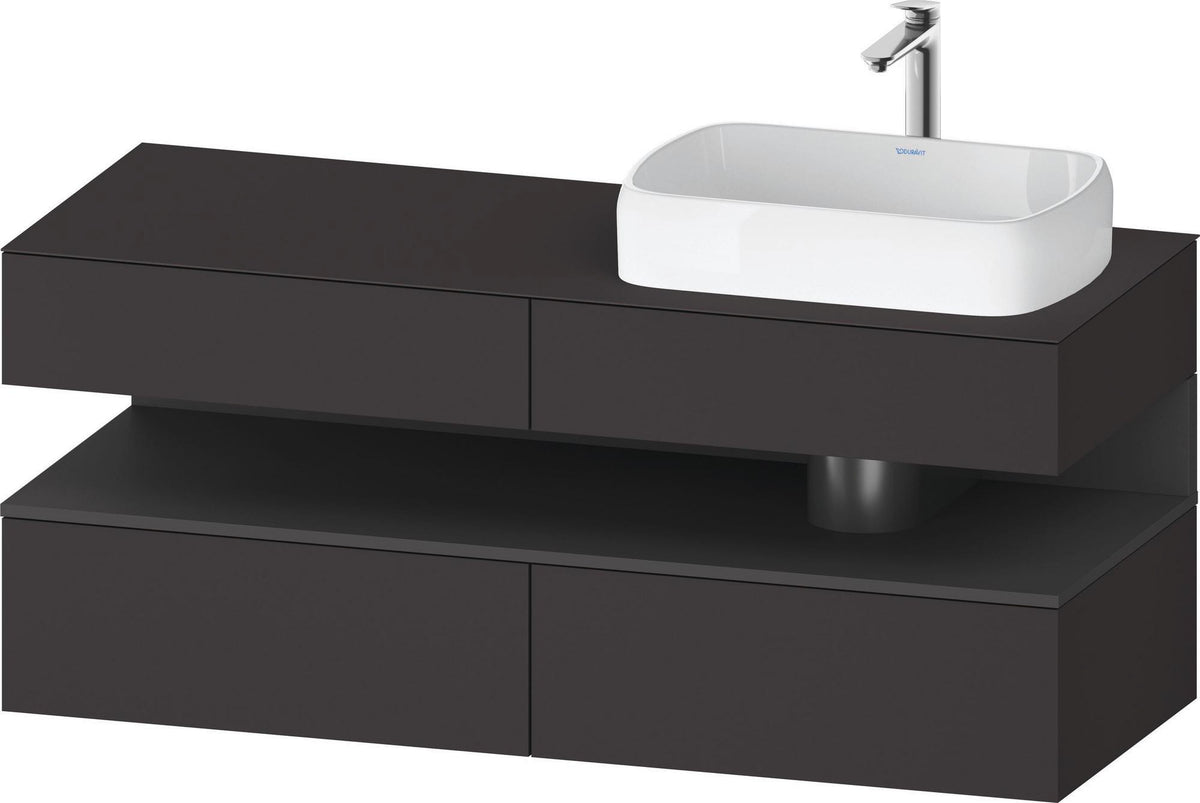 DURAVIT Qatego Konsolenwaschtischunterbau 1400 mm Weiß Matt Eiche Schwarz Matt wandhängend