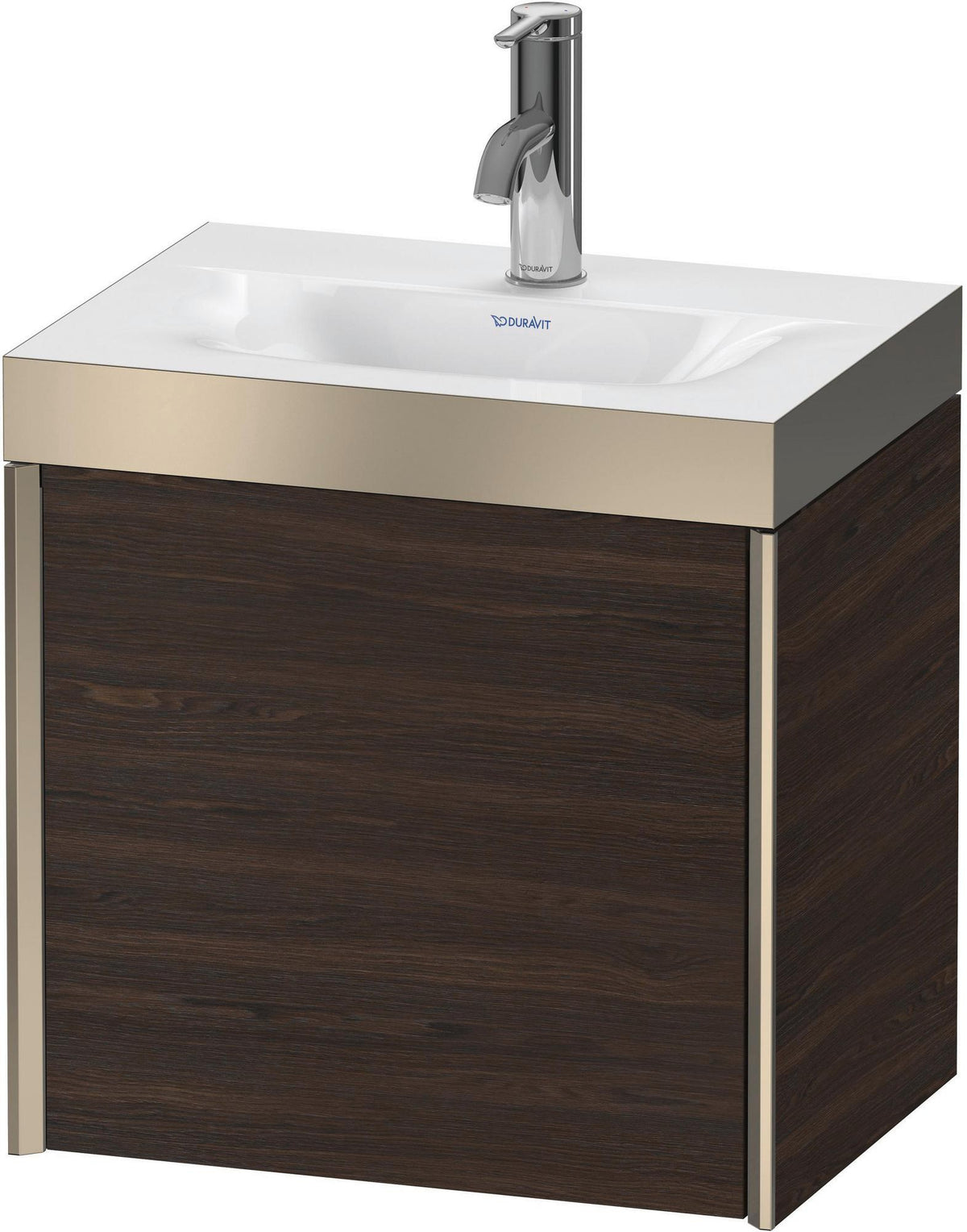 Duravit XViu c-bonded Waschtischunterbauset 460 mm, 1 Tür, champagner matt / amerikanischer Nussbaum