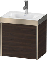 Duravit XViu c-bonded Waschtischunterbauset 460 mm, 1 Tür, champagner matt / amerikanischer Nussbaum