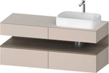 Duravit Qatego Konsolenwaschtischunterbau 1400 mm Basalt Matt mit 2 Auszügen