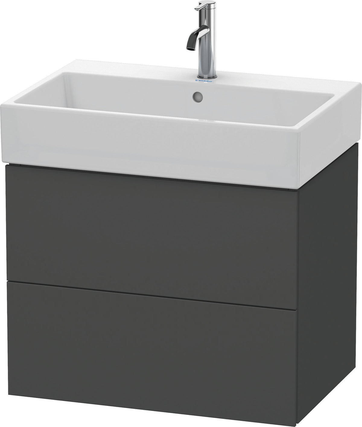 Duravit L-Cube Waschtischunterbau 684 mm, 2 Schubkästen, Weiß Matt, Wandmontage