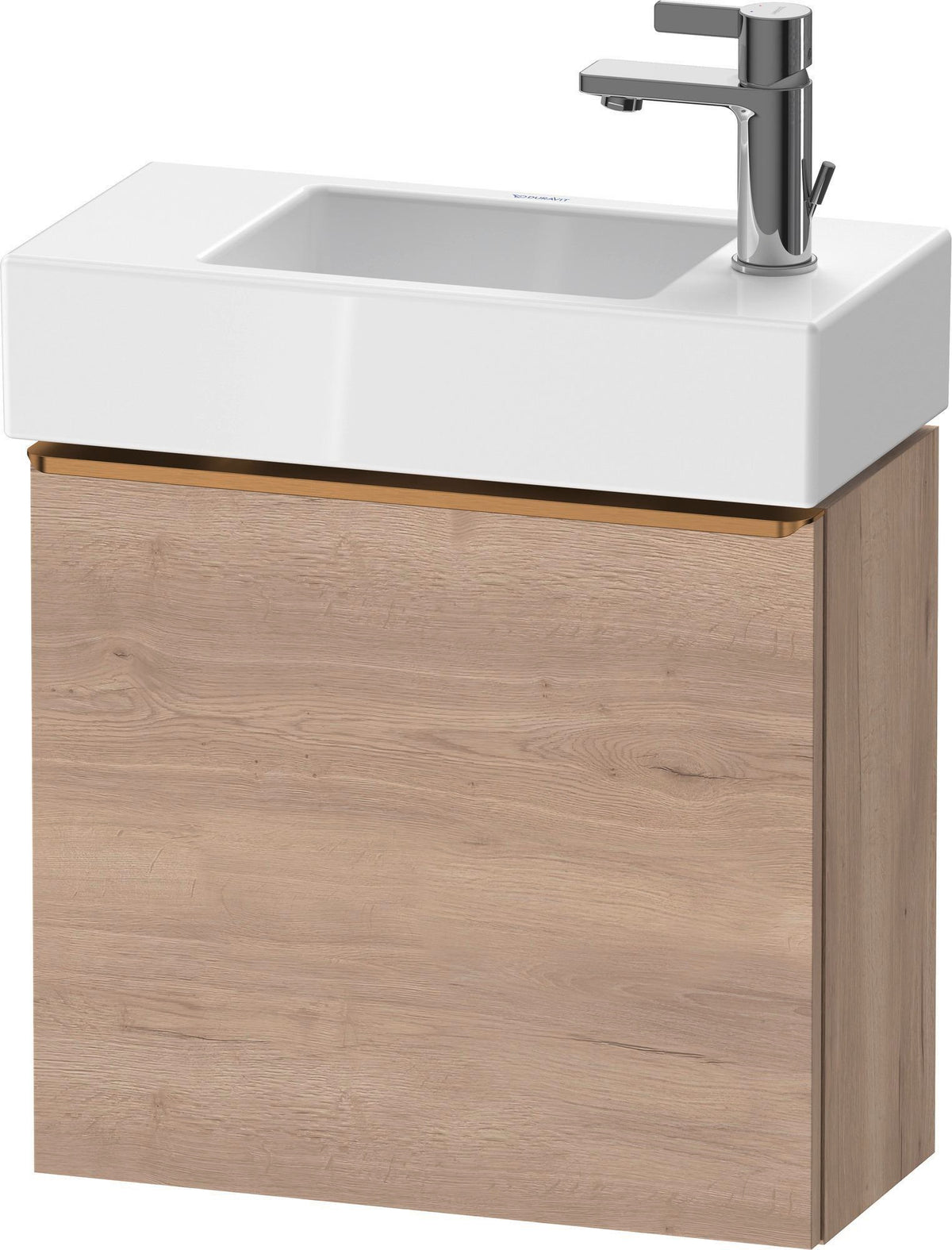 DURAVIT D-Neo Waschtischunterbau 484 mm Eiche Schwarz Matt, 1 Tür, Bronze Griff