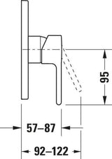 Duravit B.2 Einhebel-Brausemischer Unterputz – Keramikmischsystem, Chrom Hochglanz