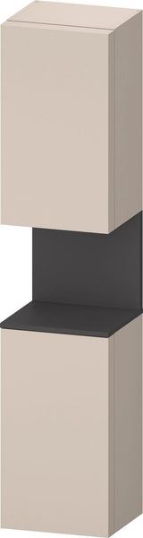 DURAVIT Qatego Hochschrank 400 mm, 2 Türen, weiß Hochglanz, Eiche Schw. Matt