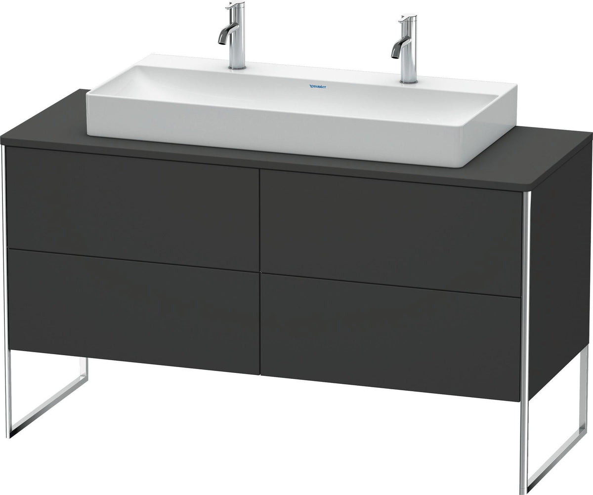 Duravit XSquare Waschtischunterbau 1400 mm betongrau matt mit 4 Auszügen und Tip-On-Technik