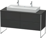 Duravit XSquare Waschtischunterbau 1400 mm betongrau matt mit 4 Auszügen und Tip-On-Technik