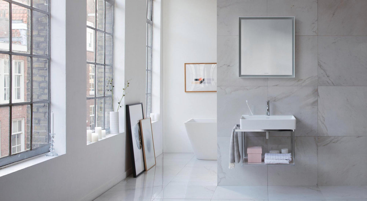 Duravit DuraSquare Metallkonsole mit Handtuchhalter links/rechts in Chrom – 665 mm