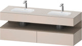DURAVIT Qatego Einbauwaschtisch mit Konsolenwaschtischunterbau Basalt & Eiche Terra Matt 1600x550x600 mm