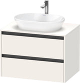 Duravit Ketho.2 Konsolen-Waschtischunterbau 800 mm betongrau matt mit 2 Schubkästen