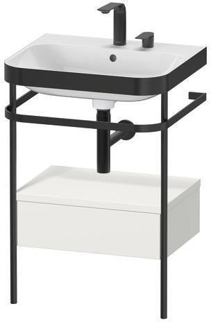 Duravit Waschtischset HAPPY D.2 PLUS 575x490mm ein Hahnloch taupe supermatt