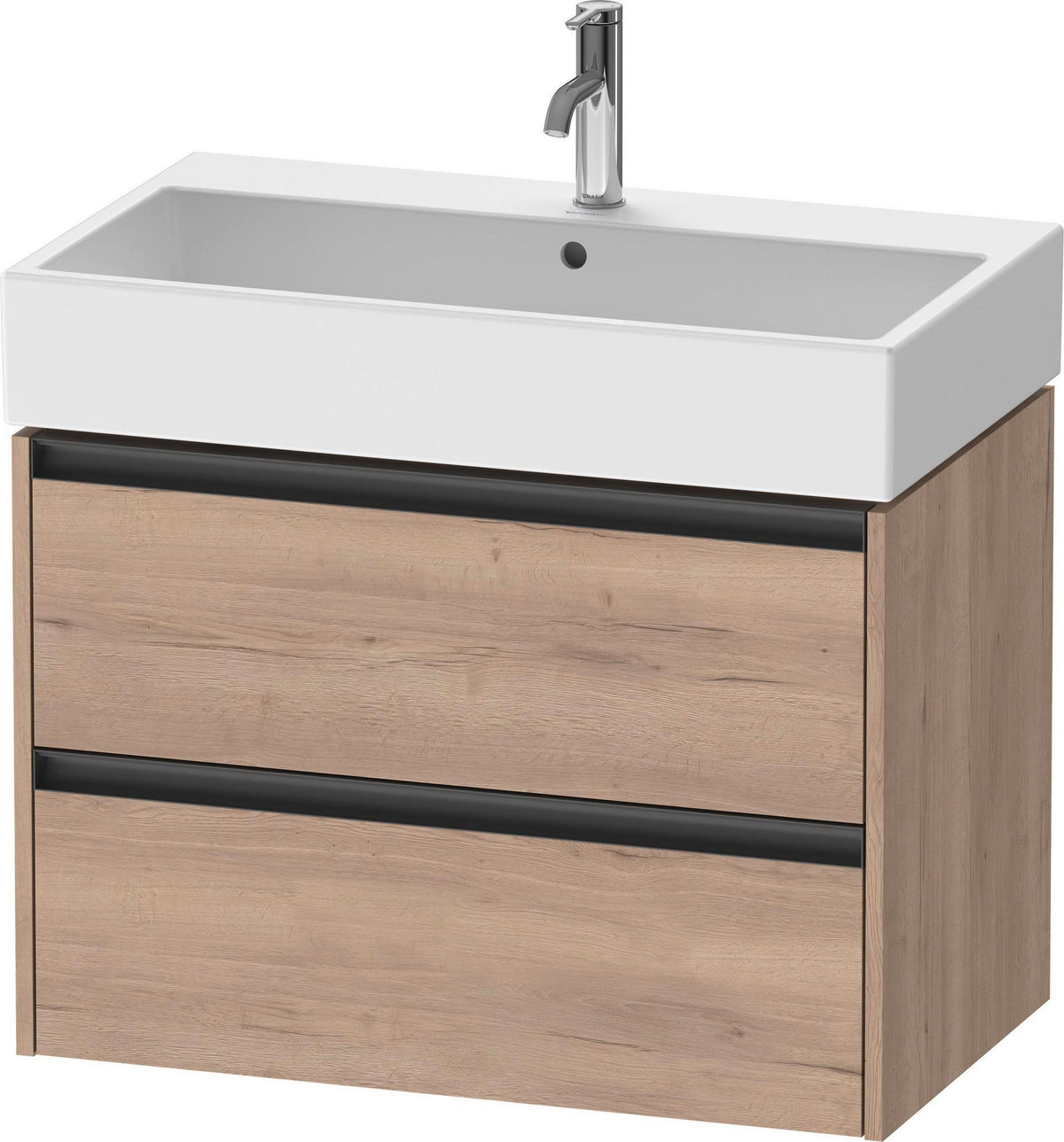 Duravit Ketho.2 Waschtischunterbau 784 mm wandhängend betongrau matt mit 2 Schubkästen