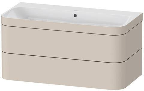 DURAVIT Waschtischset Happy D.2 Plus 2 Schubkästen 975x490 mm eiche hell taupe supermatt