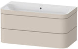 DURAVIT Waschtischset Happy D.2 Plus 2 Schubkästen 975x490 mm eiche hell taupe supermatt