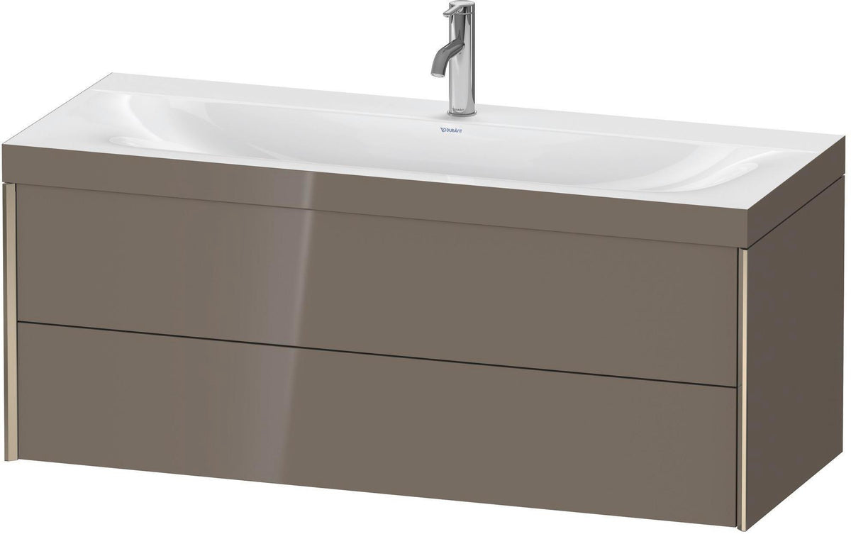 Duravit XViu c-bonded Waschtischunterset 1200 mm, 2 Schubkästen, champagner matt / dolomiti grey
