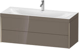 Duravit XViu c-bonded Waschtischunterset 1200 mm, 2 Schubkästen, champagner matt / dolomiti grey