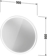 DURAVIT L-Cube LED-Spiegel 700 mm rund mit Sensor, Dimmfunktion und Spiegelheizung