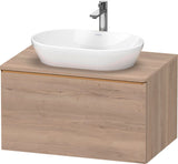 DURAVIT D-Neo Konsolenwaschtischunterbau 800 mm betongrau matt mit Bronze-Griff und Soft-Close-Auszug