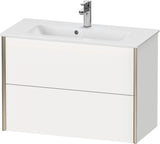 DURAVIT XViu Waschtischunterbau wandhängend 810 mm, 2 Schubladen, champagner matt/weiß matt