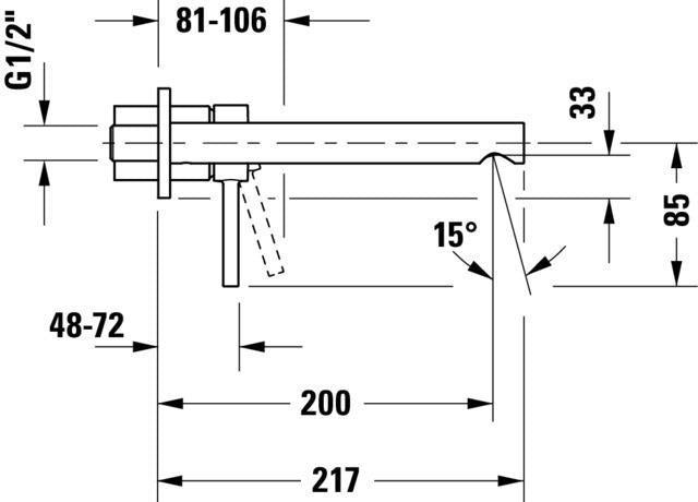 DURAVIT Circle Einhebel-Waschtischmischer Chrom – Unterputz mit Keramikmischsystem, 200 mm Auslauf