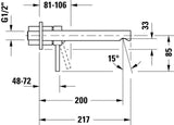 DURAVIT Circle Einhebel-Waschtischmischer Chrom – Unterputz mit Keramikmischsystem, 200 mm Auslauf