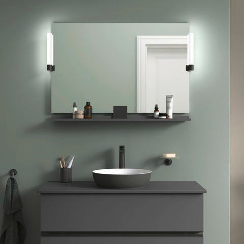 DURAVIT Sivida Spiegel Ablage 1000 mm Chrom/Nussbaum Matt – Badablage mit Befestigungsmaterial